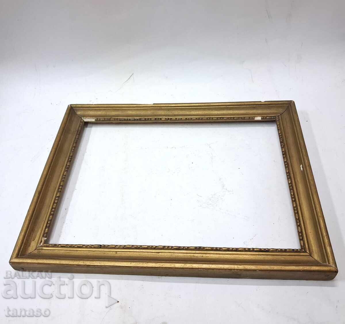 Licitație Ramă foto retro din lemn, utilizată, 29,5×23 cm, autentică