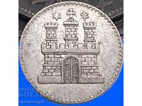 1 Dreiling 1855 Hamburg Germany silver