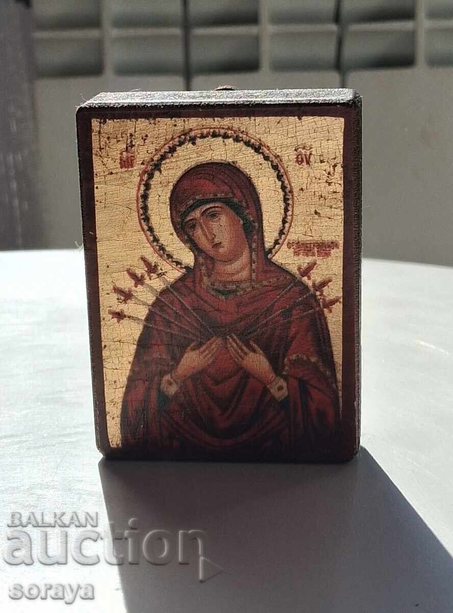 Παλαιά βυζαντινή εικόνα με επιχρύσωση και πιστοποιητικό με τιμή € 2.00 | 3.91 BGN