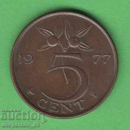 (¯`'•.¸ 5 cenți 1977 OLANDA ¸.•'´¯)