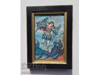 Old Bulgarian icon of Archangel Michael in a frame