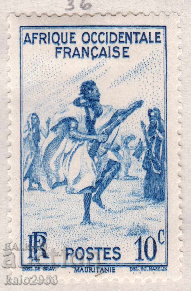 Africa Occidentală Franceză-1947-Emisiune curentă-Dans militar mauritan, MLH