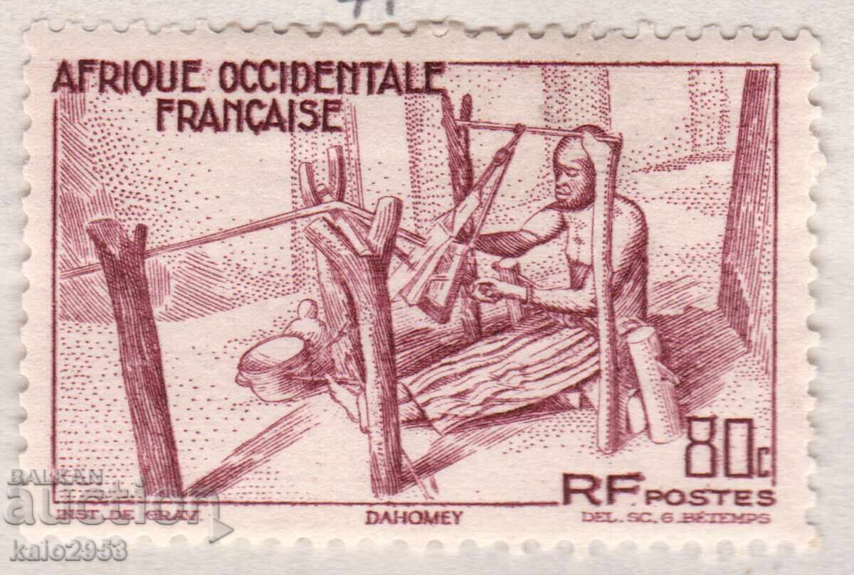 French West Africa-1947-Regular-Weaving-Dahomey, MLH