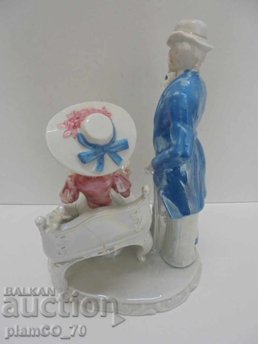 Nr. 8659 Figurină veche din porțelan „Cuplu galant” - 5