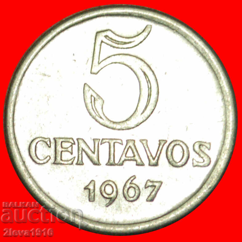Ⰺ EFIGIE (1967-1975): BRAZILIA ★ 5 CENTAVOS 1967! MATRIȚA I! cu preț € 0.89 | 1.74 BGN
