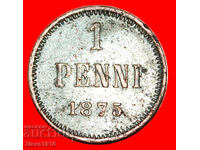 ALEXANDER II 1855-1881: FINLAND (Russia, USSR) ★ 1 PENNY 1875