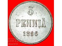 Ⰺ NICOLAE AL II-LEA 1894-1917: FINLANDA (rusia, URSS)★5 PENNI 1896