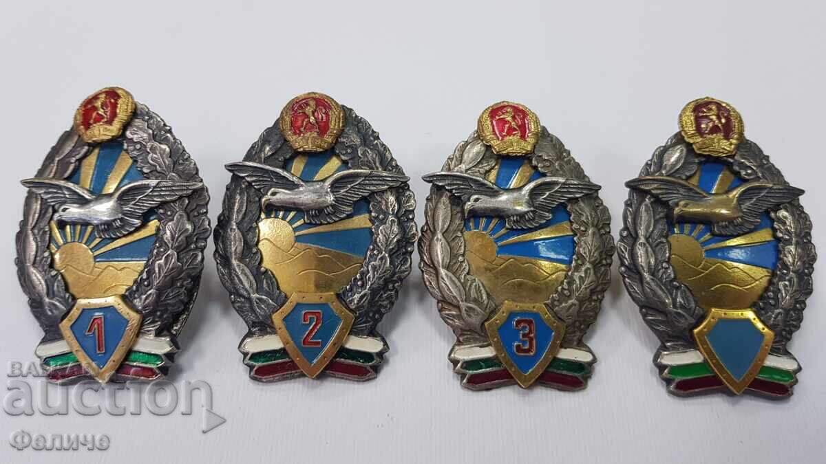Set of 4 Bulgarian Socialist Pilot Badges, Badges