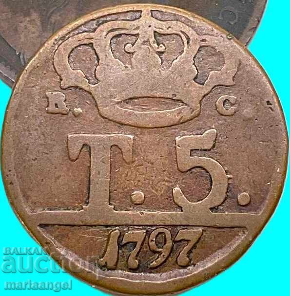 5 Tornesi 1797 Italia 11,88g Napoli Ferdinand