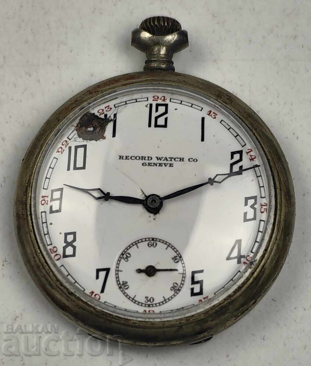 Auction  NOT WORKING RECORD GENEVE SWISS POCKET WATCH
