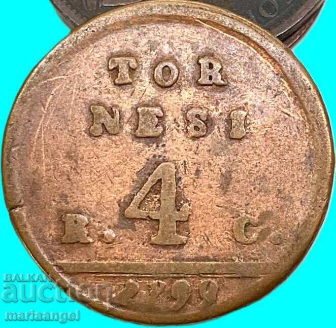 Δημοπρασία Νάπολη 4 tornesi LaN 7 1799 11,35γρ Ιταλία Υπατική Δημοκρατία