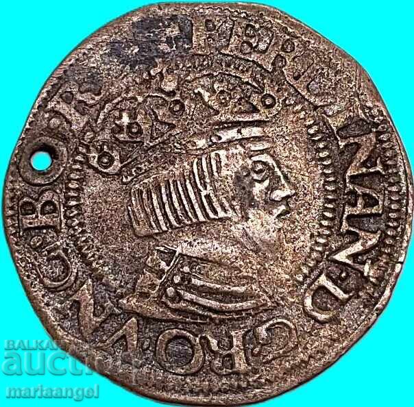 3 creițari 1548 Austria Ferdinand I Viena Vultur cu 1 cap