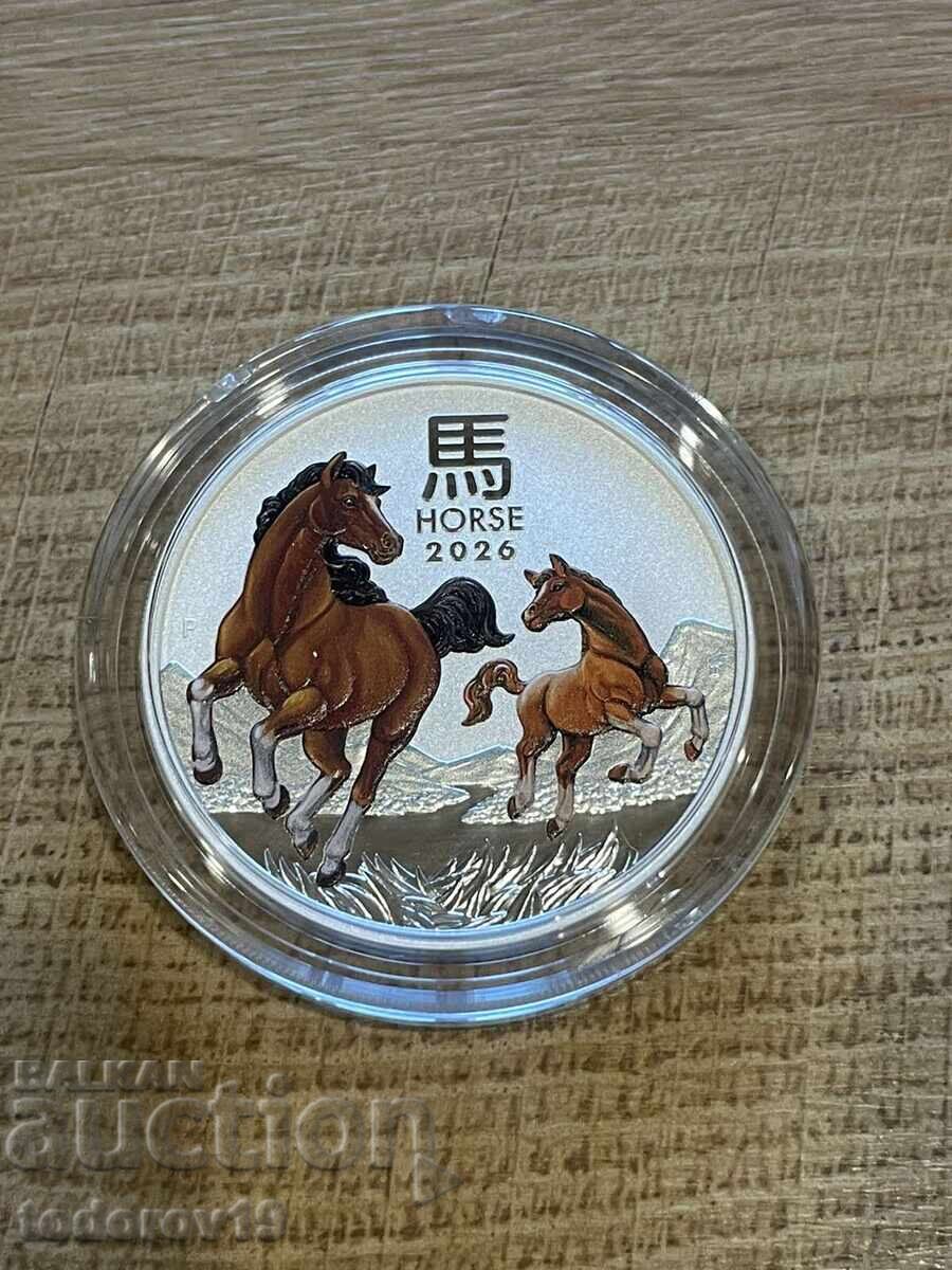 Licitație Monedă din argint 1 oz "Anul Calului" colorată 2026