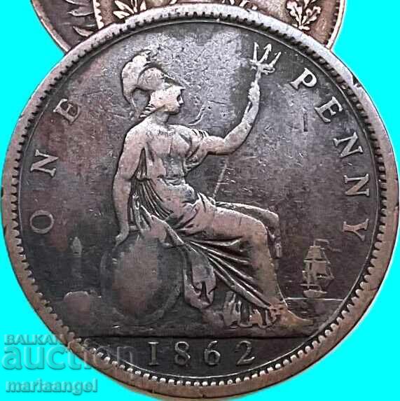 Livrarea Marea Britanie 1 penny 1862 30mm