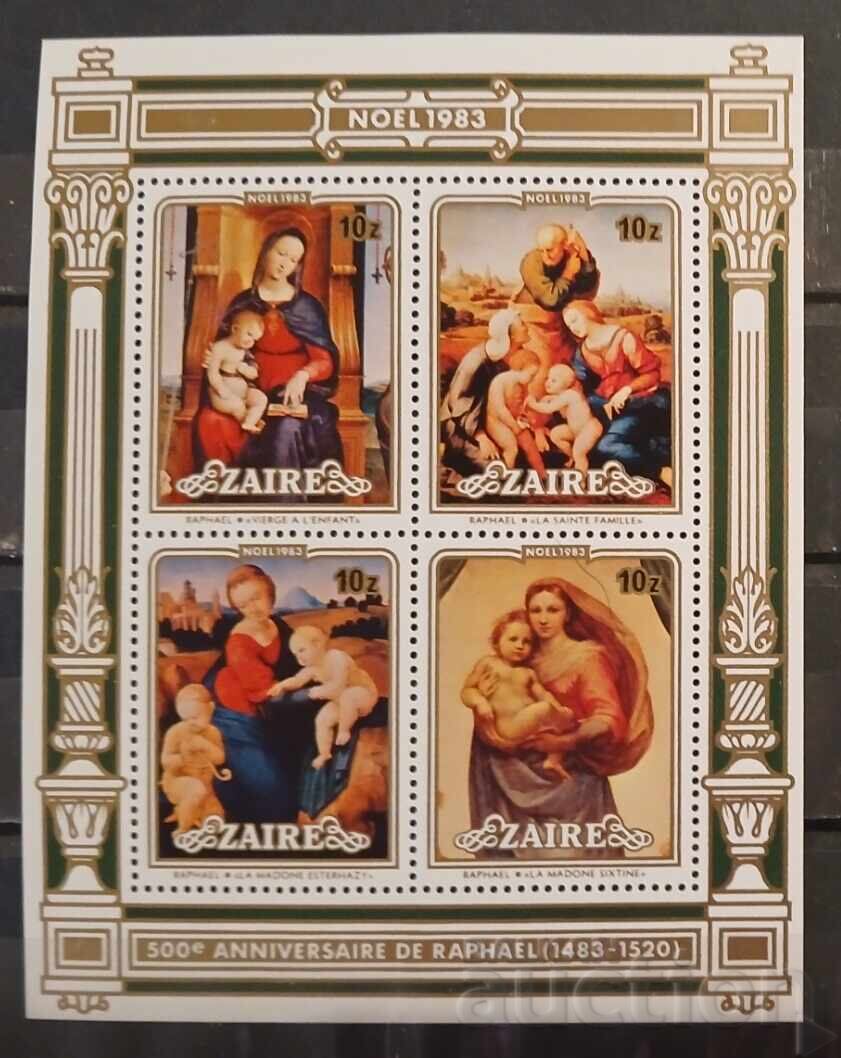 Zair/Congo, DR. 1983 Bloc Crăciun/Artă/Tablouri MNH Zair/Congo, DR. 1983 Bloc Crăciun/Artă/Tablouri MNH