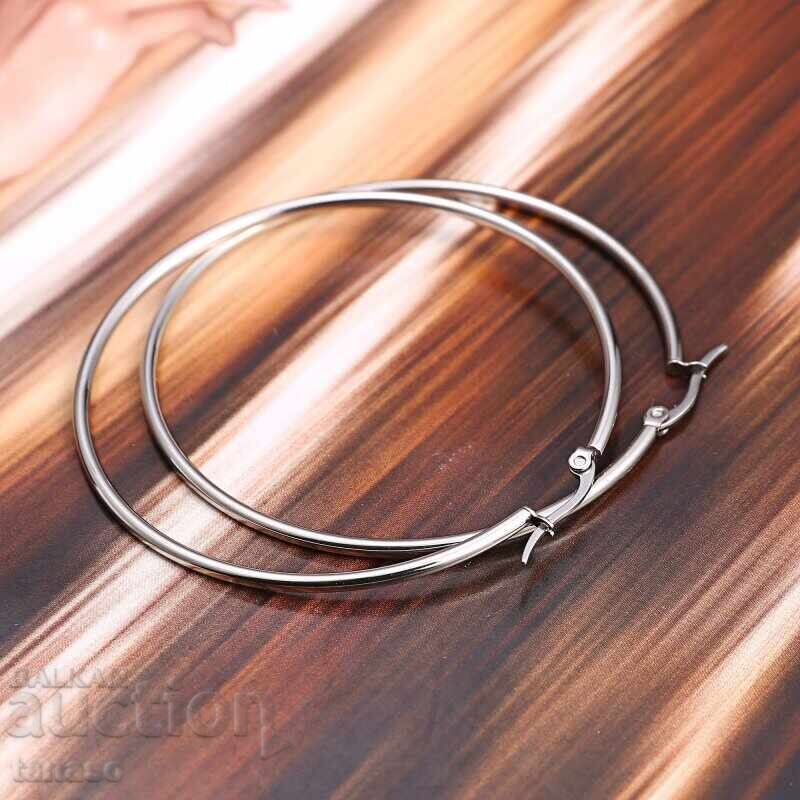 Auction  Hoops - stainless steel earrings, 7 cm ear hoop