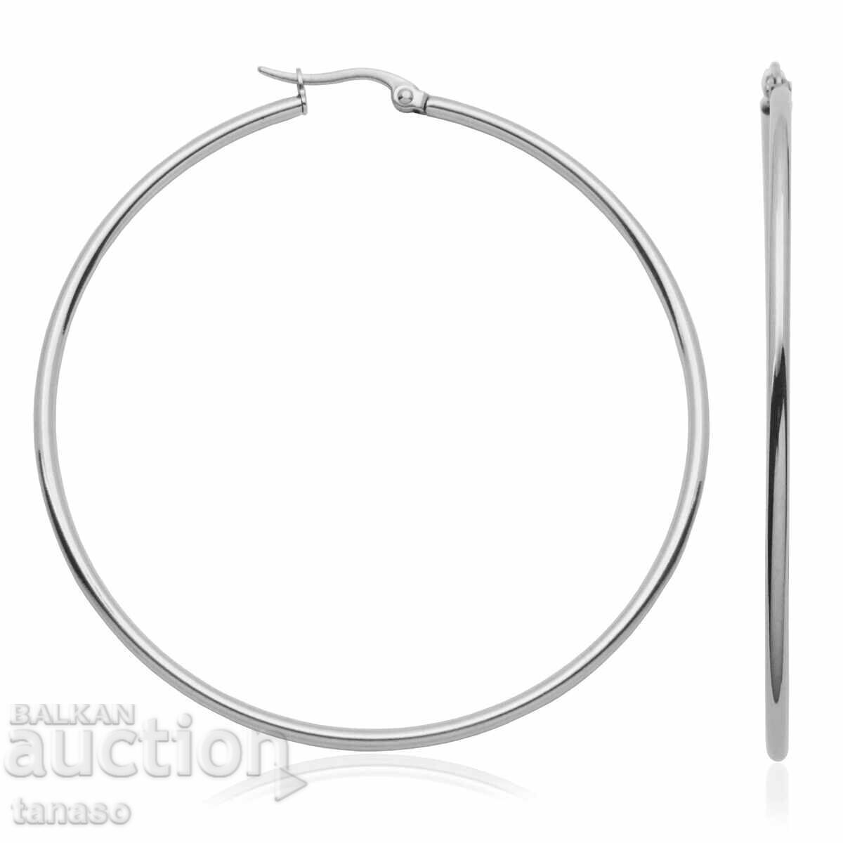 Hoops - stainless steel earrings, 7 cm ear hoop