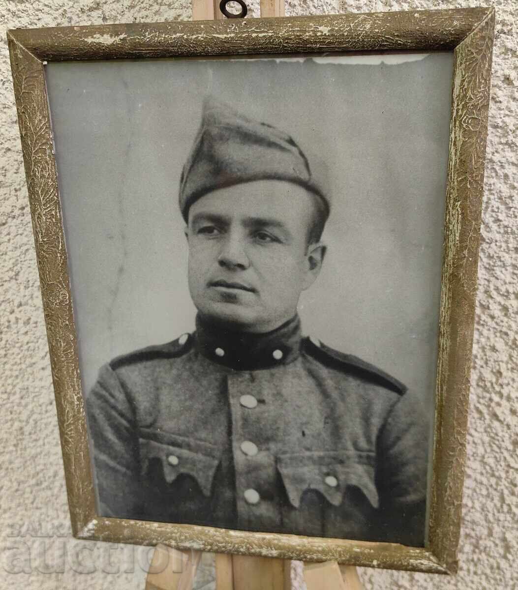 KINGDOM OF BULGARIA SOLDIER OLD MILITARY PHOTO PHOTOGRAPH FRAME KINGDOM OF BULGARIA SOLDIER OLD MILITARY PHOTO PHOTOGRAPH FRAME