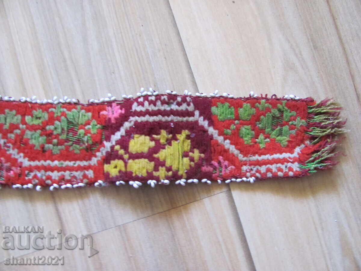 Delivery of 19th century authentic wool belt for folk costume with beads
