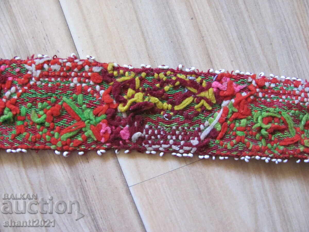 19th century authentic wool belt for folk costume with beads - 5
