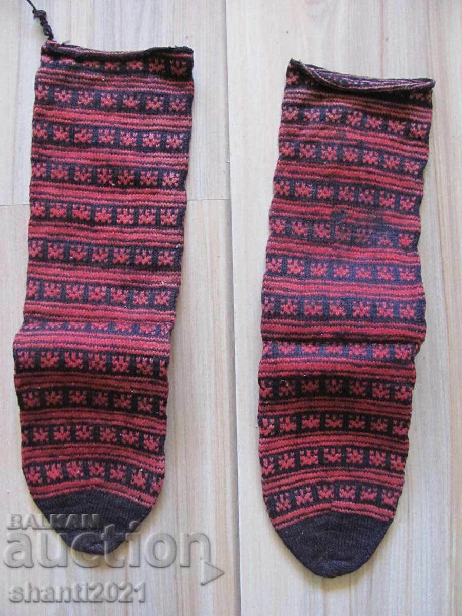 19th century hand-knitted wool socks for folk costume 19th century hand-knitted wool socks for folk costume