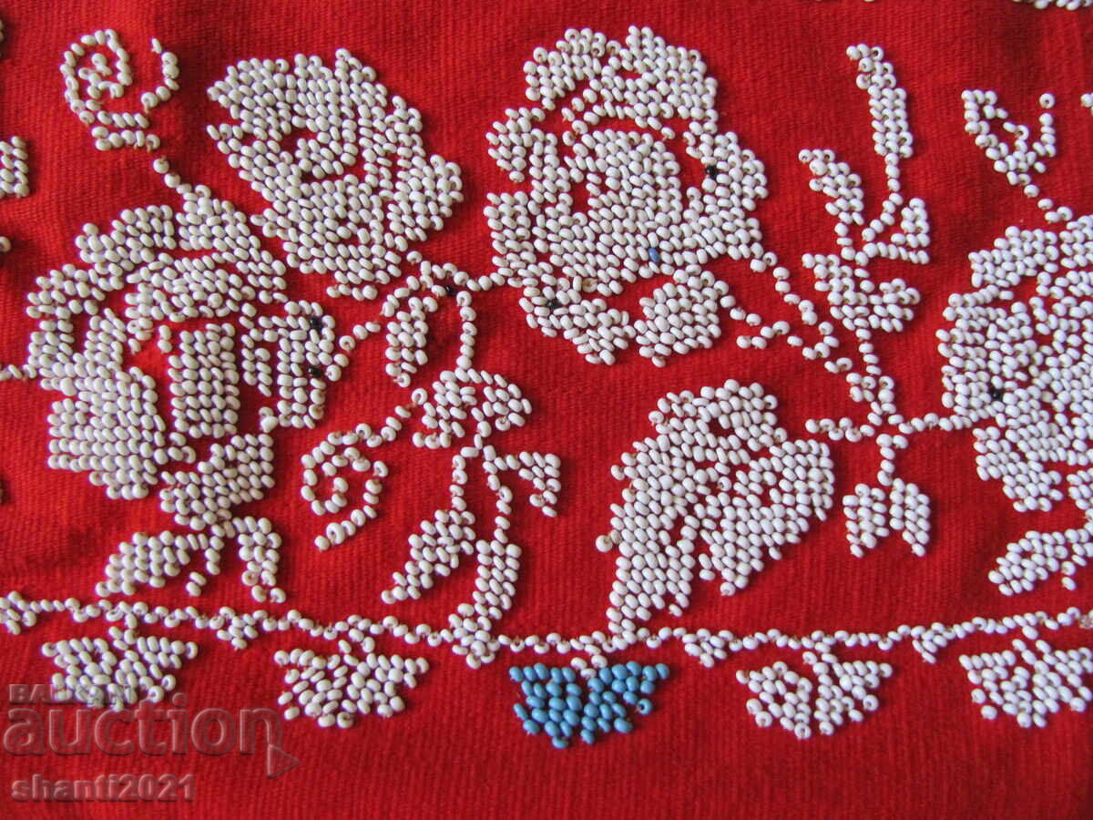 Auction  19th century unique folk costume apron with beads