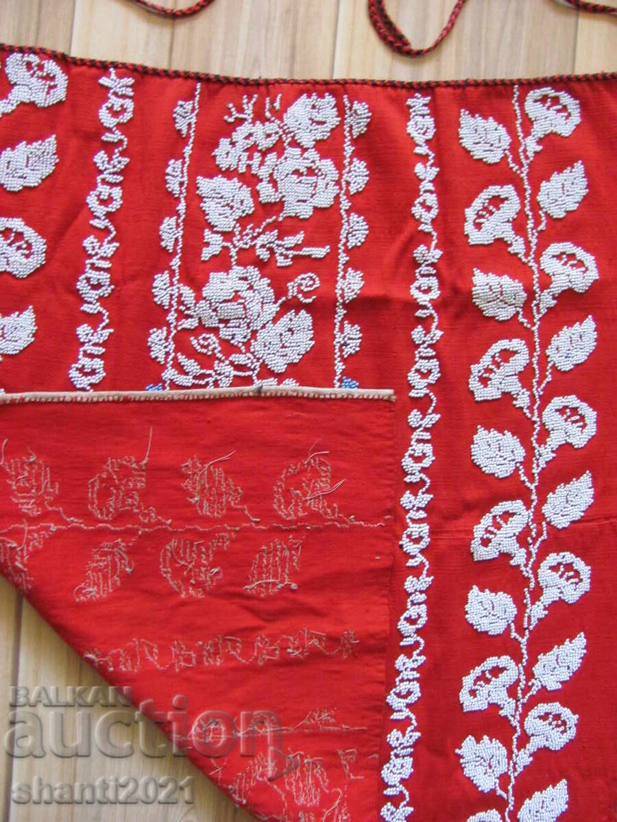 19th century unique folk costume apron with beads - 6