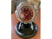 WORKING CRYSTAL TABLE CLOCK NO FLAWS SET