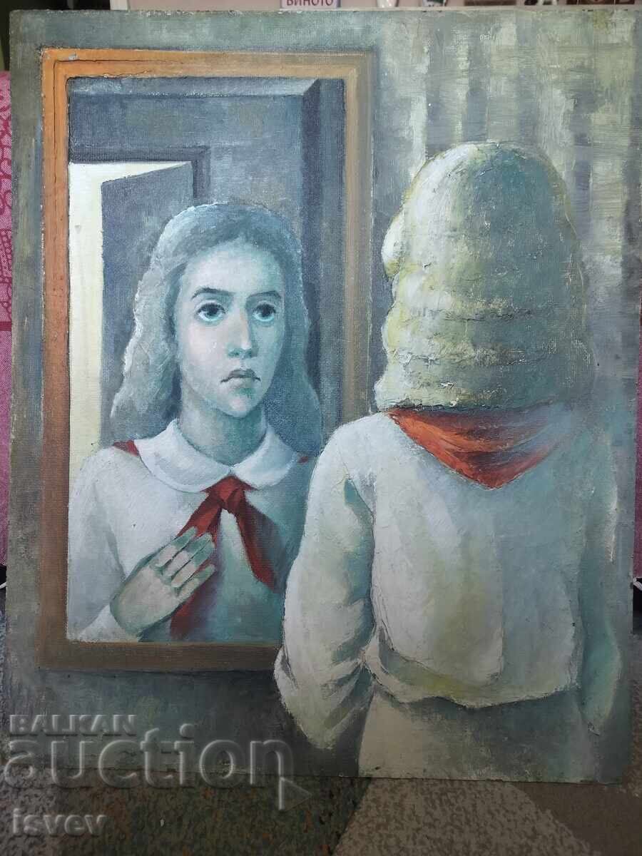 Auction  Pioneer oil painting socialist art