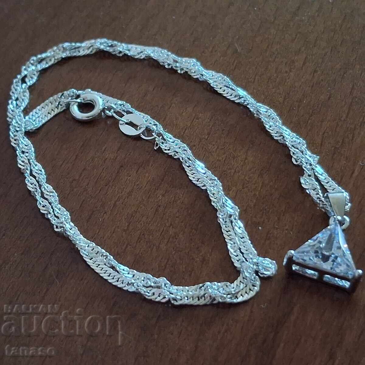 Auction  Dainty women's necklace with white topaz