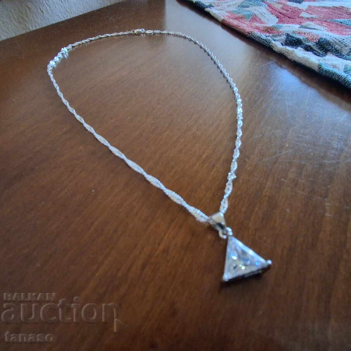 Dainty women's necklace with white topaz - 6