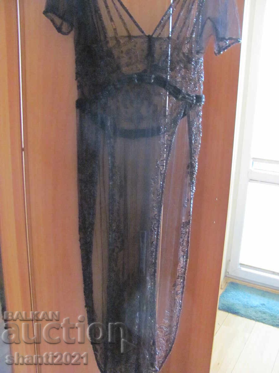 Auction  Kingdom of Bulgaria women's dress, lace, beads