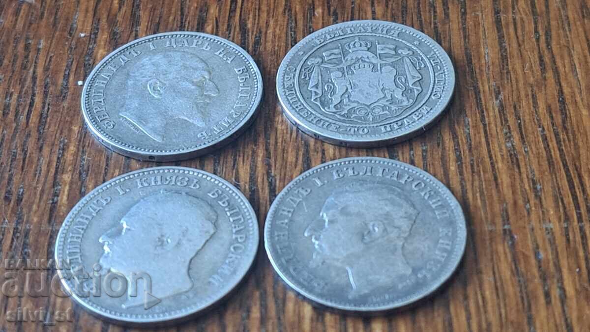 Auction  Bulgarian coins 1 lev - 4 pieces