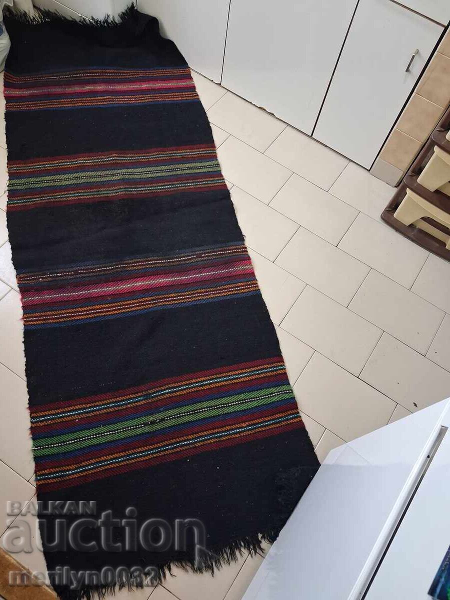 Licitație Vechi covor țesut manual din lână, preș, 2,00/0,80 metri Licitație Vechi covor țesut manual din lână, preș, 2,00/0,80 metri