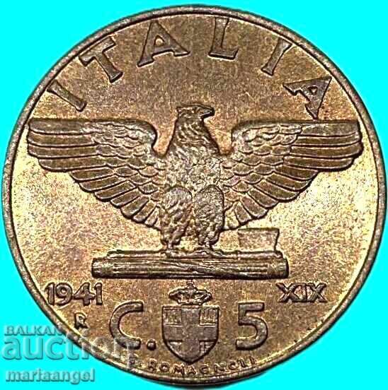 Licitație 5 centesimi 1941 Italia centesimi alamă Licitație 5 centesimi 1941 Italia centesimi alamă