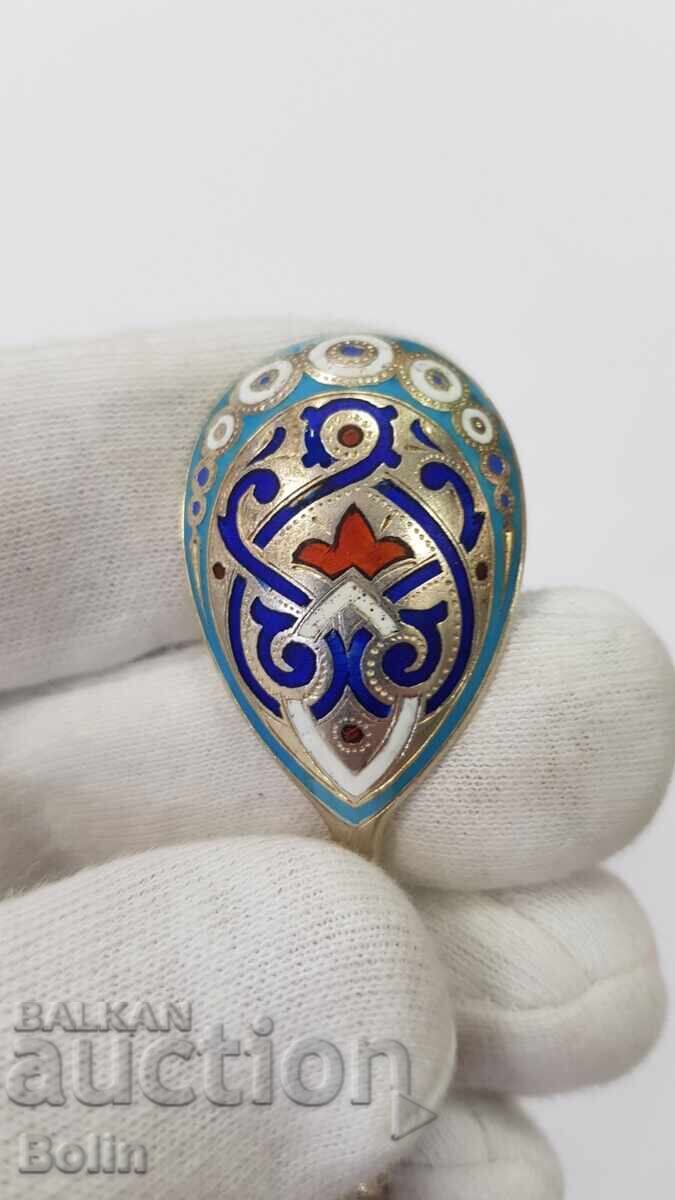 Rare Silver, Russian Imperial Spoon with Enamel 88 standard - AK with price € 380.00 | 743.22 BGN