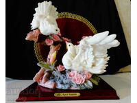 Porcelain sculpture White Doves, Napoli Collection 2.5 kg