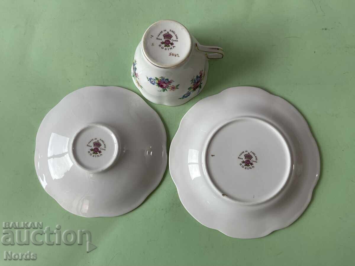 Set vintage de ceai din trei piese Rosina - 7