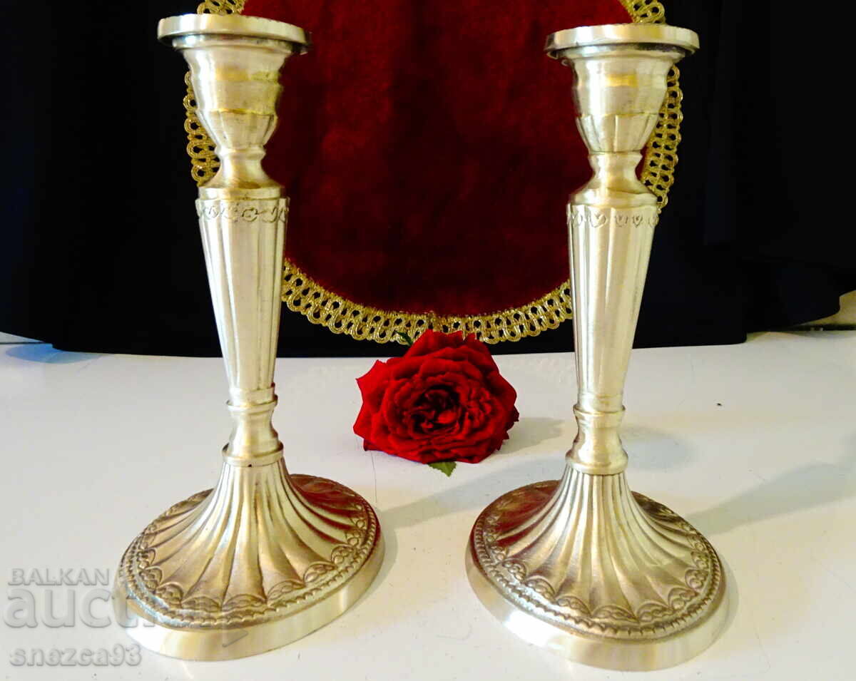Bronze candlestick, beautiful relief, 400 g - 7