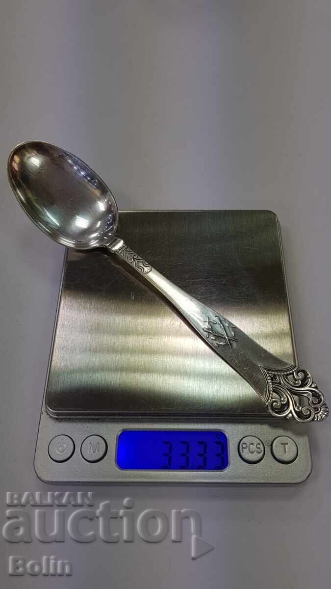 Beautiful European silver soup spoon - 830 purity - 7