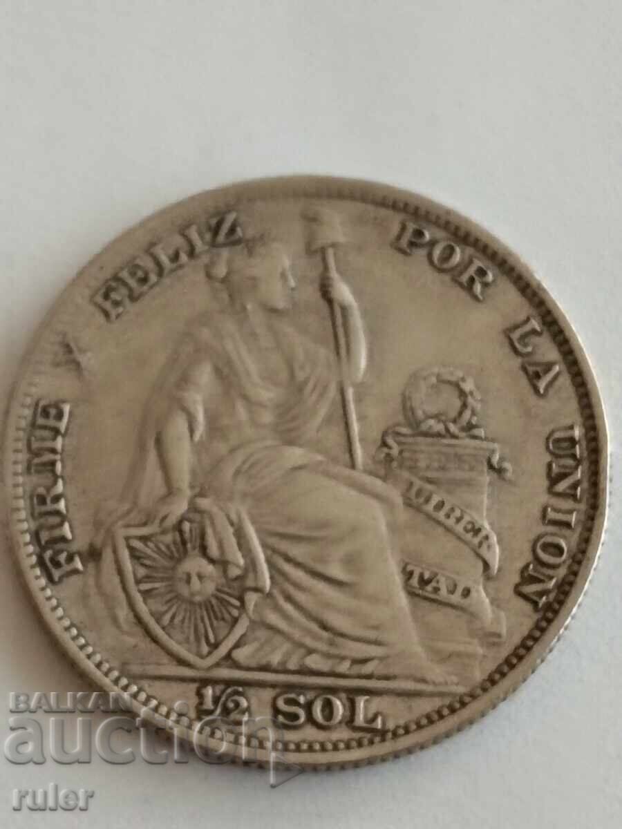 Peru 1/2 Sol 1935 Silver