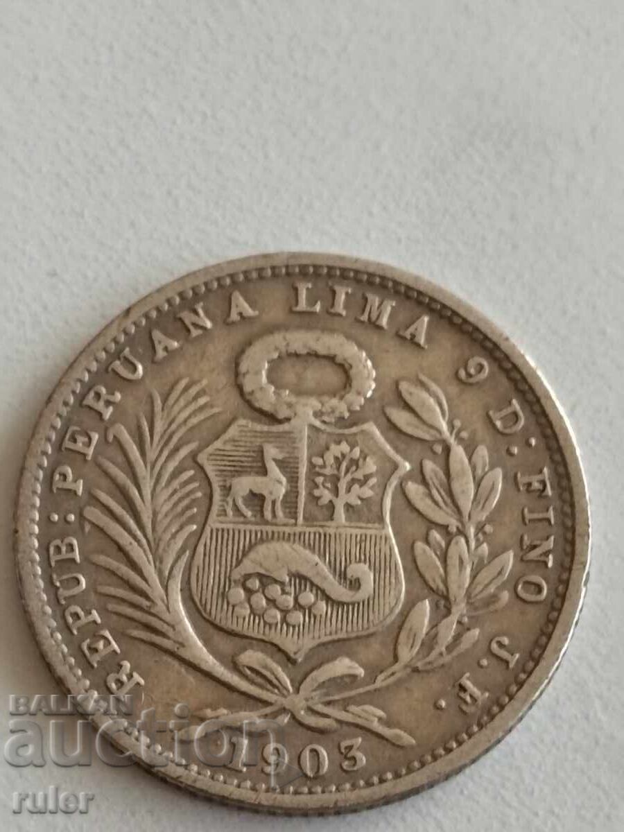 Peru 1/5 Sol 1903 Silver with price € 8.50 | 16.62 BGN