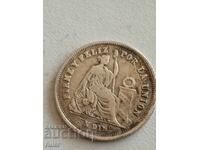 Peru 1 dinero 1864 Argint