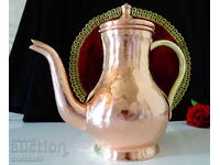 Copper jug, teapot, pure red copper 1.5 L, 800 g