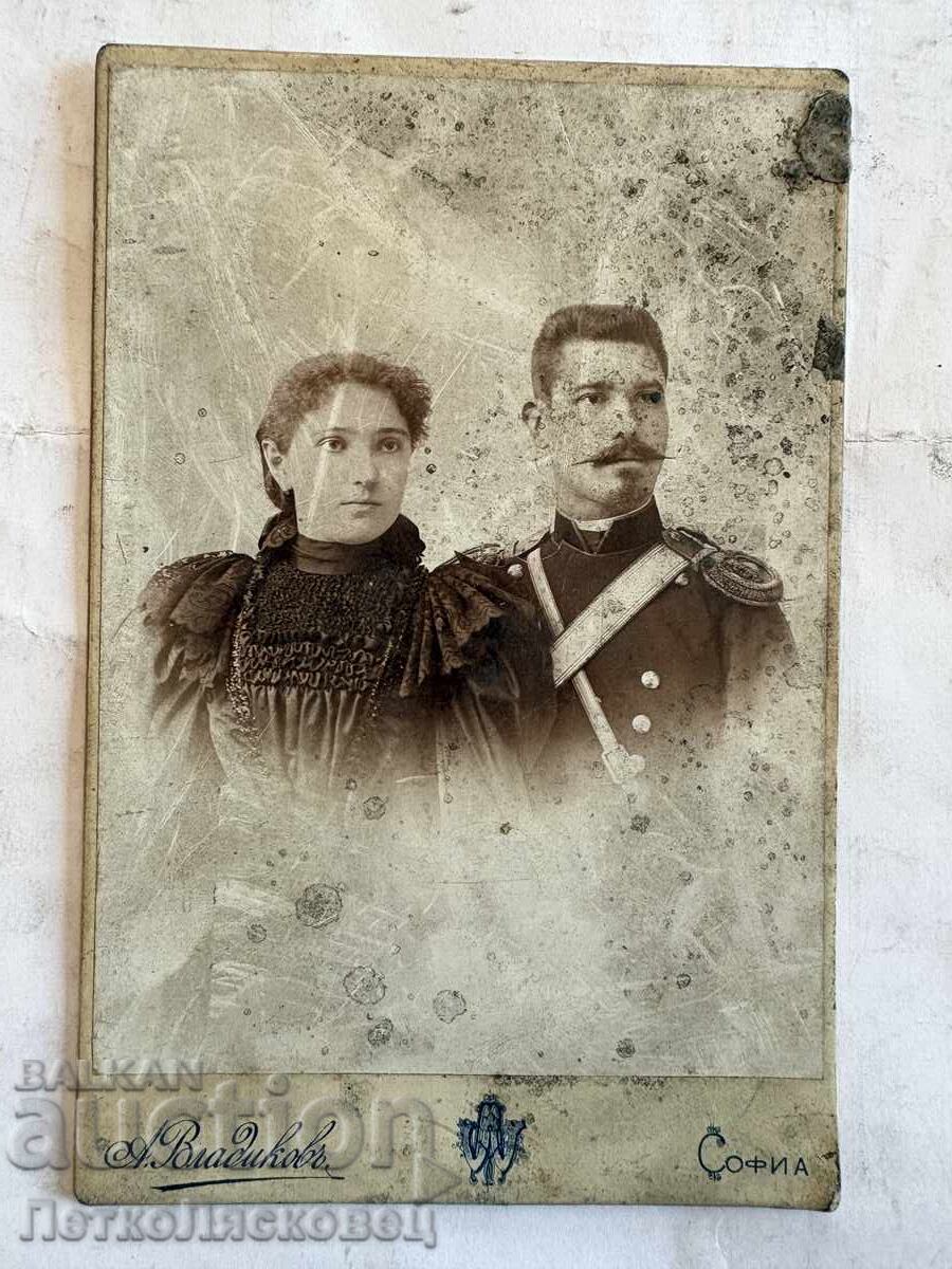 Стара снимка картон Александър Владиков - Кутинчеви 1897