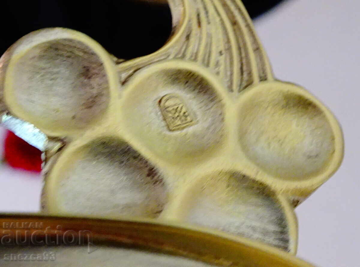 Bronze fruit bowl vine leaf WMF, gold-plated, Art Nouveau - 6