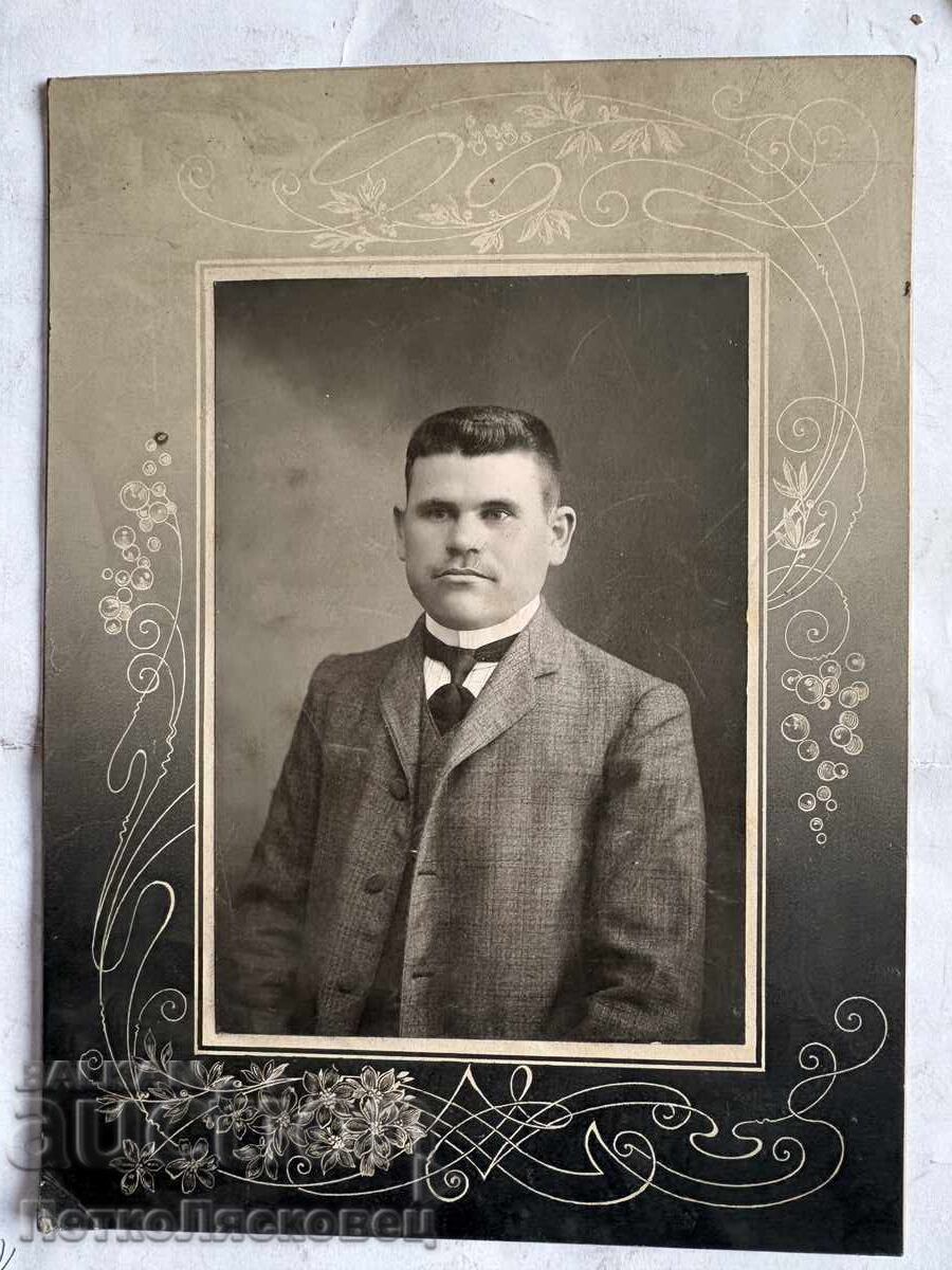 Fotografie veche portret pe carton Varna 1908
