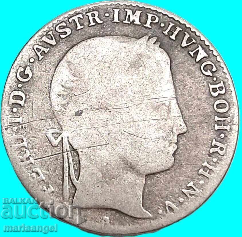3 kreĭtseri 1843 Austria A-Viena Ferdinand I argint - rară! - 6