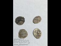 4 bucăți denga Rusia argintii