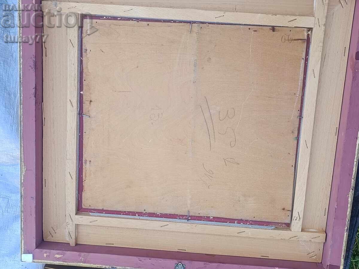 Delivery of OLD oil painting solid frame glass front